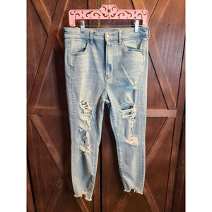 Women's American Eagle Jeans Size 12 Blue Distressed